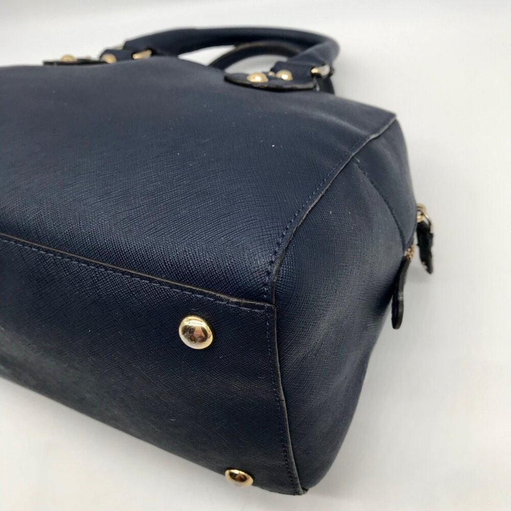 Michael Kors Dark Blue Saffiano Leather Convertible Satchel Bag - Picture 8 of 10